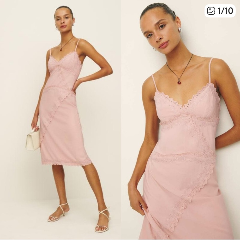 Reformation Marquette Dress - Rose Quartz - Size 2 - Gorgeous!!! 🌸💗🩰 Sold out! - Picture 3 of 9